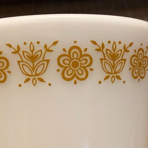 Vintage Pyrex Corning Corelle Butterfly Gold Milk Glass Coffee Cup Mug Made USA - Picture 6 of 10